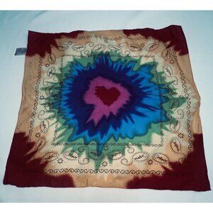 Spirit Halloween Bandana Adult Costume Accessory Tie Dye Heart Cotton 20.5 X 19"